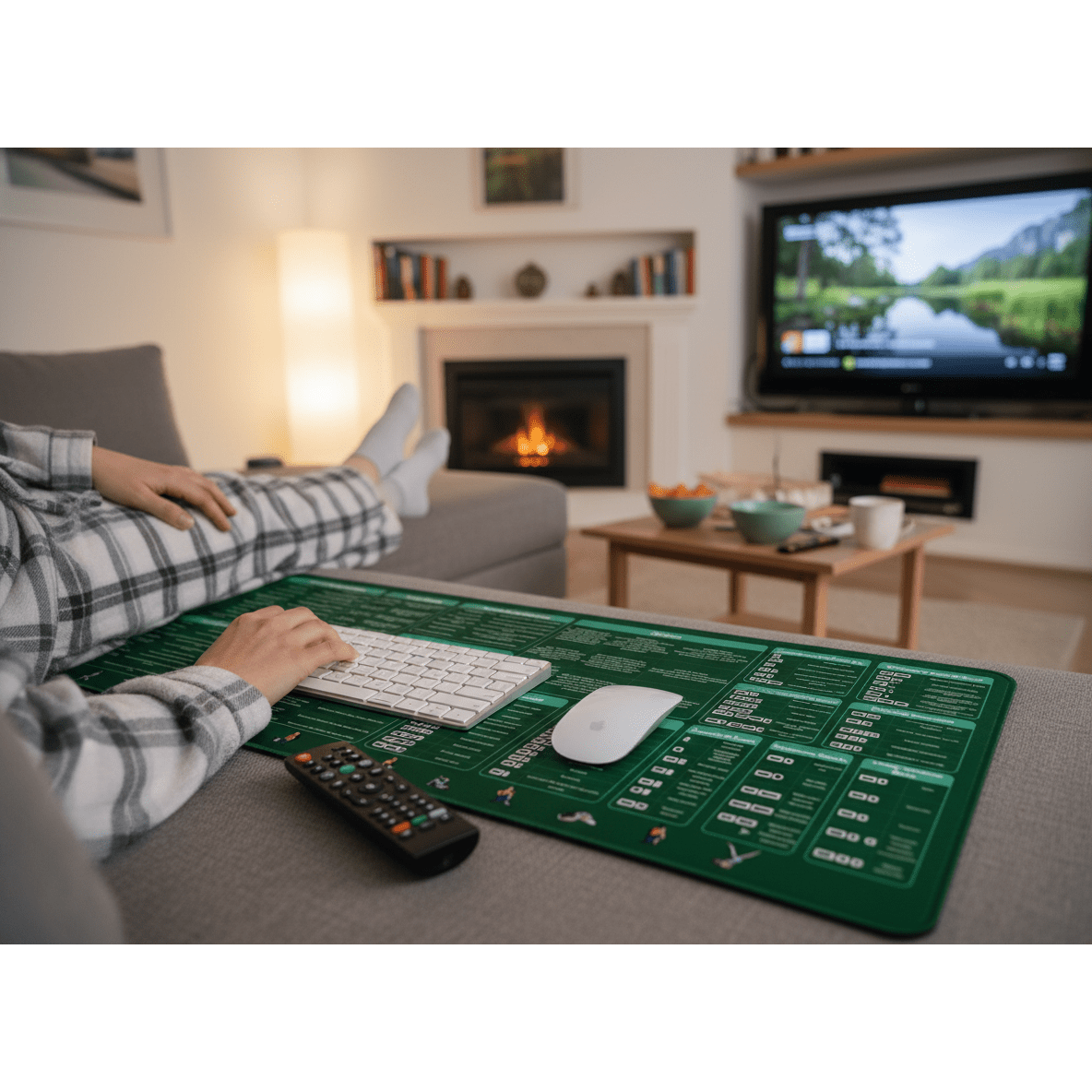 Deskmat Mousepad Excel Cu Mirela, Formule Optiuni si Scurtaturi Excel, Margini Cusute, Dimensiuni 800mm X 300MM - Excel cu Mirela Store