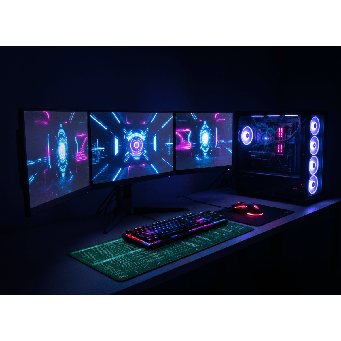 Deskmat Mousepad Excel Cu Mirela, Formule Optiuni si Scurtaturi Excel, Margini Cusute, Dimensiuni 800mm X 300MM - Excel cu Mirela Store