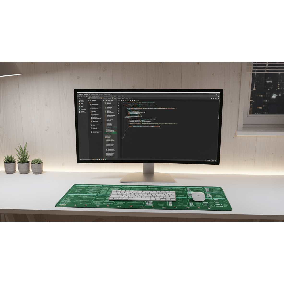 Deskmat Mousepad Excel Cu Mirela, Formule Optiuni si Scurtaturi Excel, Margini Cusute, Dimensiuni 800mm X 300MM - Excel cu Mirela Store